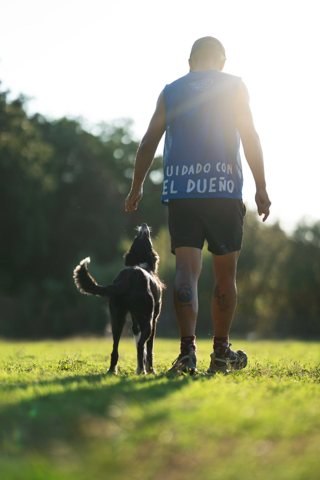 Detalle espalda camiseta BOW con bolsillo trasero para mordedores y premios