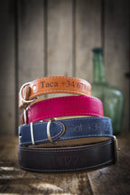 Collar de cuero personalizado - Beware of the owner