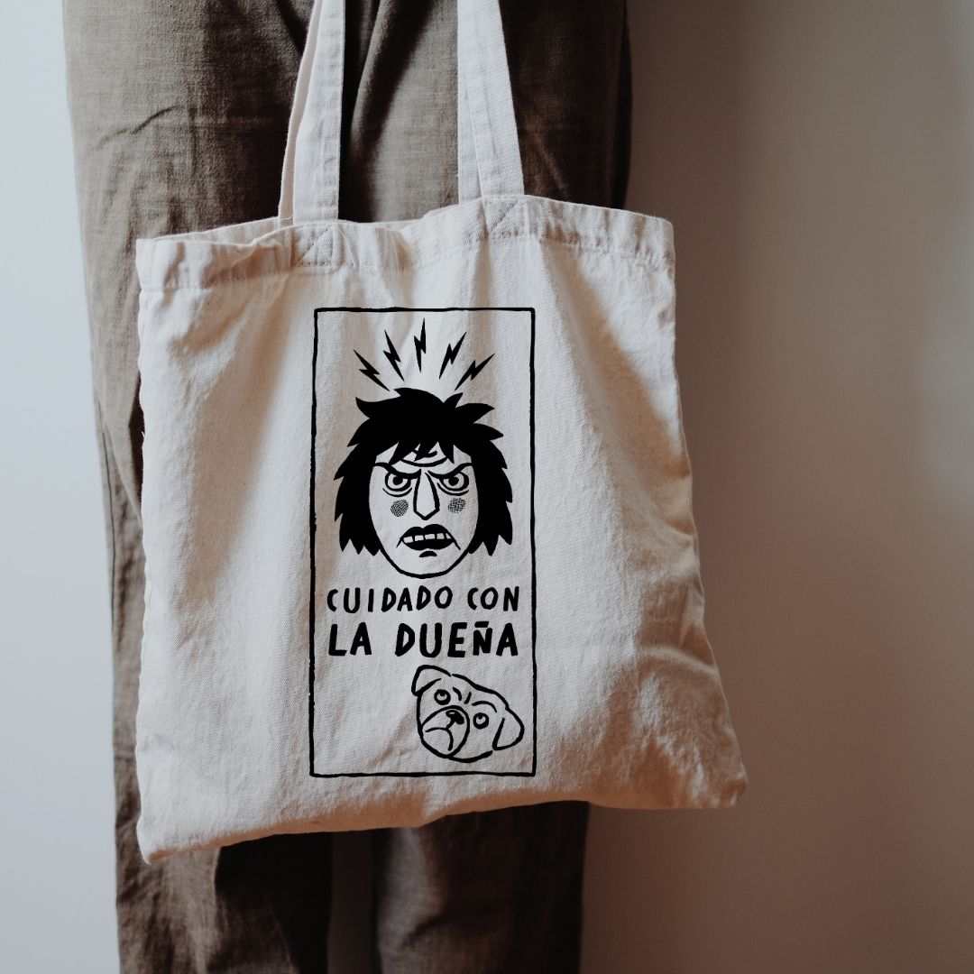 Tote bag “Cuidado con la dueña” | Algodón | Serigrafía Barcelona